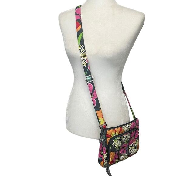 VERA BRADLEY Jazzy Blooms Quilted Crossbody Bag Purse Adjustable‎ Strap - Picture 4 of 11